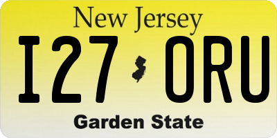 NJ license plate I27ORU
