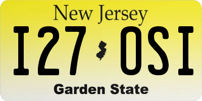 NJ license plate I27OSI