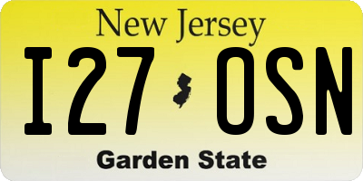 NJ license plate I27OSN