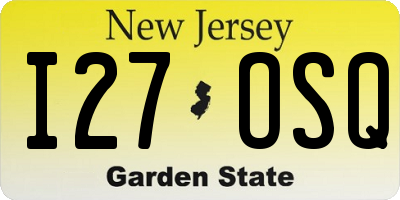 NJ license plate I27OSQ