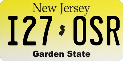 NJ license plate I27OSR
