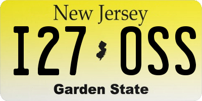 NJ license plate I27OSS