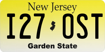 NJ license plate I27OST