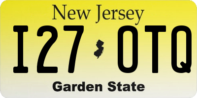 NJ license plate I27OTQ