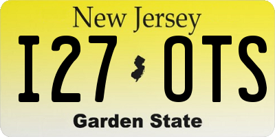 NJ license plate I27OTS