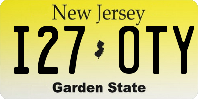 NJ license plate I27OTY