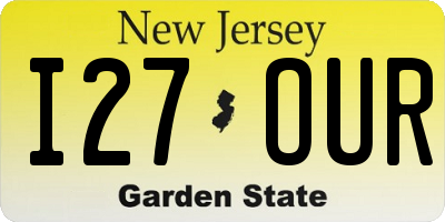 NJ license plate I27OUR