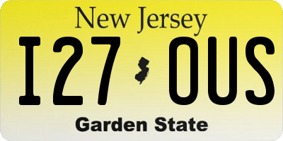 NJ license plate I27OUS