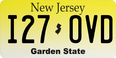 NJ license plate I27OVD