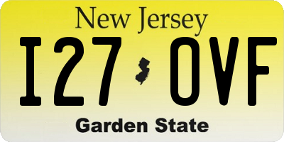 NJ license plate I27OVF