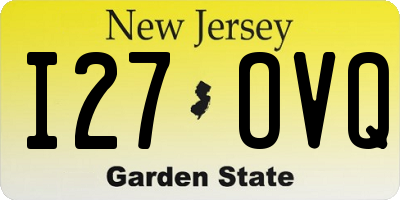 NJ license plate I27OVQ