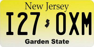 NJ license plate I27OXM
