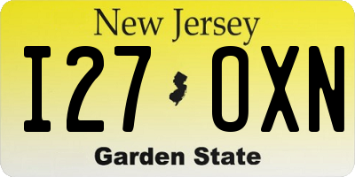 NJ license plate I27OXN