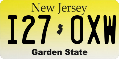 NJ license plate I27OXW