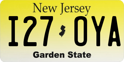 NJ license plate I27OYA