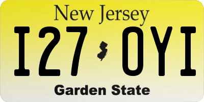 NJ license plate I27OYI
