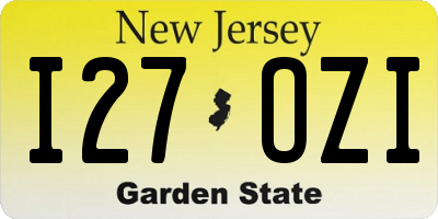 NJ license plate I27OZI