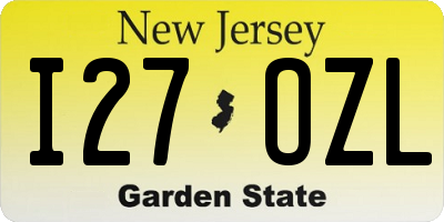 NJ license plate I27OZL