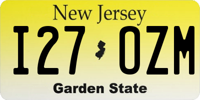 NJ license plate I27OZM