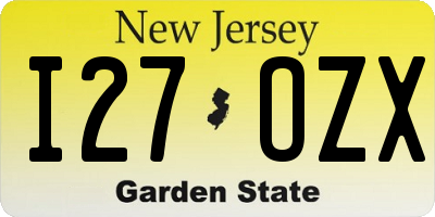 NJ license plate I27OZX