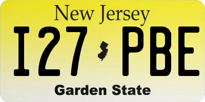 NJ license plate I27PBE