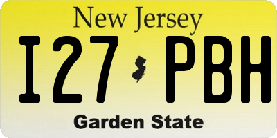 NJ license plate I27PBH