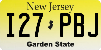 NJ license plate I27PBJ