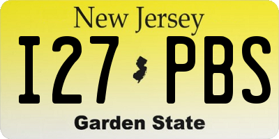 NJ license plate I27PBS