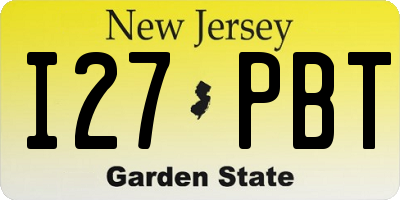 NJ license plate I27PBT