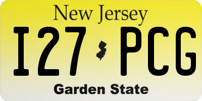 NJ license plate I27PCG