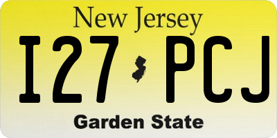 NJ license plate I27PCJ