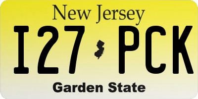 NJ license plate I27PCK