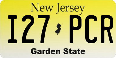 NJ license plate I27PCR