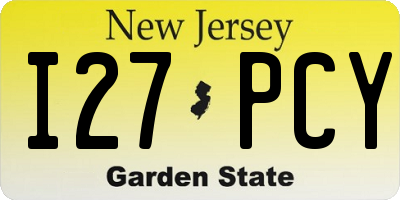 NJ license plate I27PCY