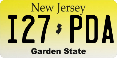NJ license plate I27PDA
