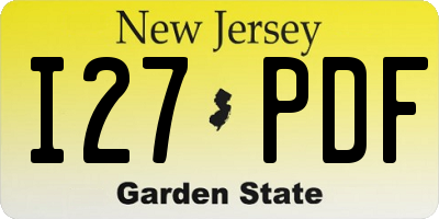 NJ license plate I27PDF