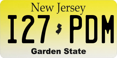 NJ license plate I27PDM