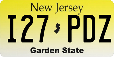 NJ license plate I27PDZ