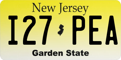 NJ license plate I27PEA