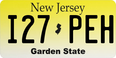 NJ license plate I27PEH