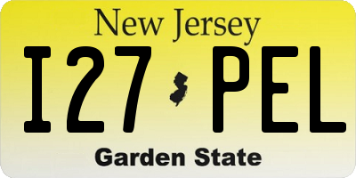 NJ license plate I27PEL