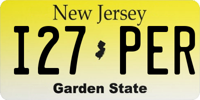 NJ license plate I27PER