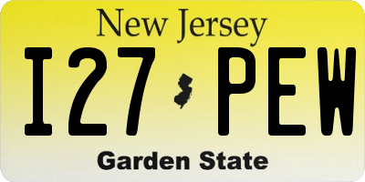 NJ license plate I27PEW