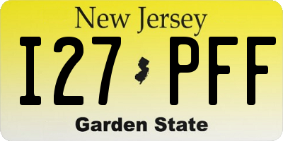 NJ license plate I27PFF