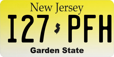 NJ license plate I27PFH