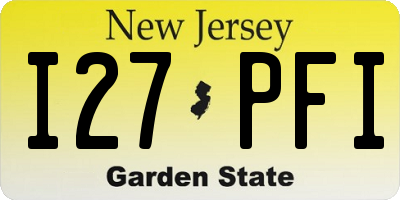 NJ license plate I27PFI