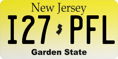 NJ license plate I27PFL