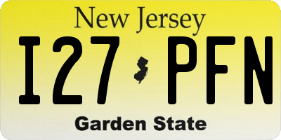 NJ license plate I27PFN