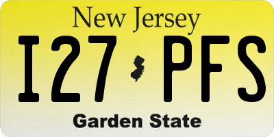 NJ license plate I27PFS