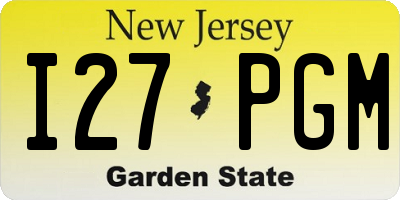 NJ license plate I27PGM